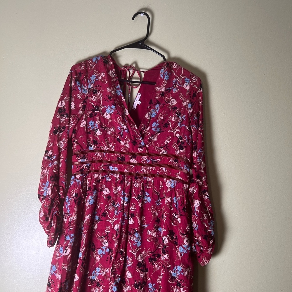 Willow & clay XS red long sleeve bohemian dress - Picture 2 of 6
